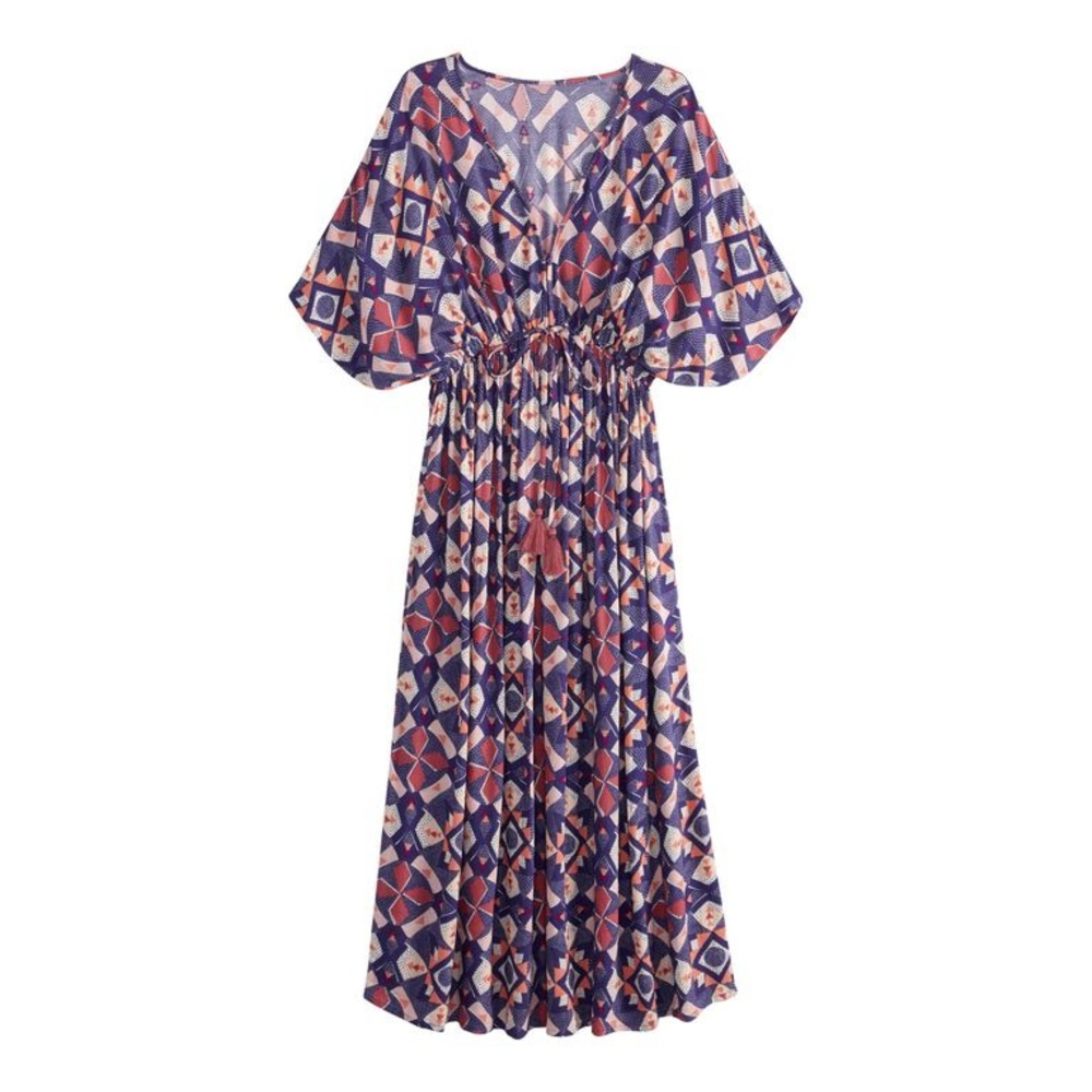 Cost Plus World Market Purple and Pink Maxi Dress